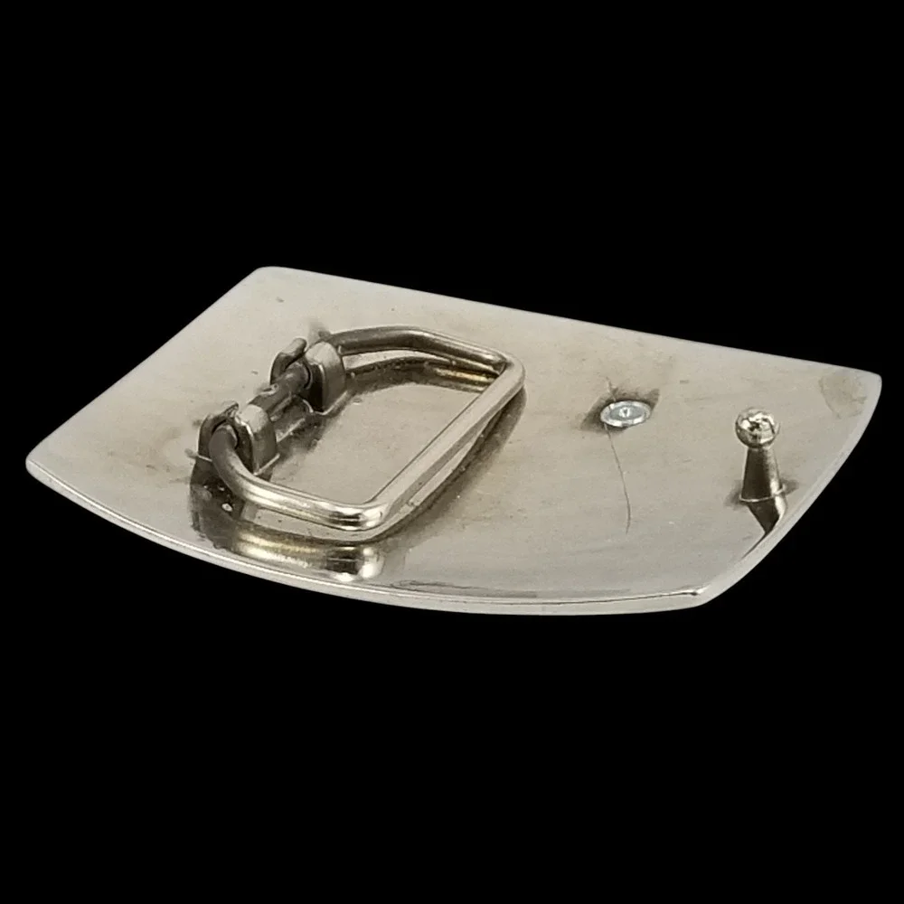 Rhinestone‎ Initial U Belt Buckle Silver Tone Western Fashion Accessory